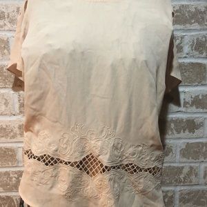 Tulip sleeve, light blush almost cream Sz 2x top